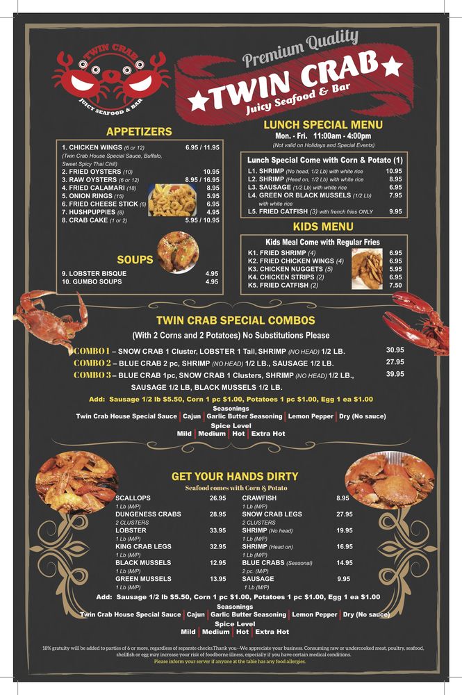 Twin Crab Menu - Image 2